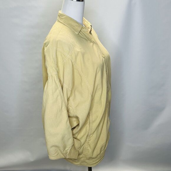 Color Me Cotton Shirt Women's Size Small Yellow Button Up Balloon Sleeve - Picture 2 of 10